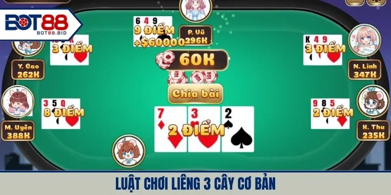 Luật chơi liêng 3 cây cơ bản